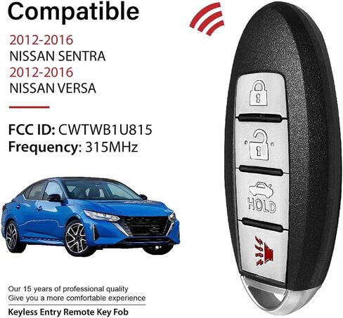 بديل لـ 2013 2014 2015 2016 نيسان سنترا فيرسا مفتاح فوب التحكم عن بعد CWTWB1U815 4 أزرار 315 ميجا هرتز in Saudi Arabia