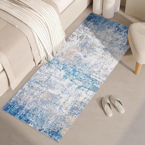 GarveeHome 10x13 Modern Abstract Faux Wool Rug for Living Room Low Pile Ultra Soft Stain Resistant Non Slip Non Shedding Throw Rug for Bedroom Home Decor, Grey in Saudi Arabia