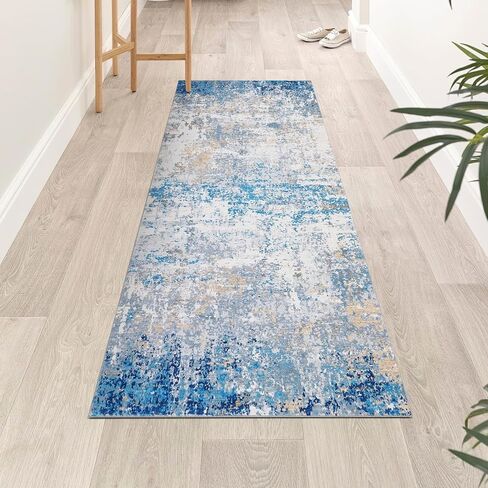 GarveeHome 10x13 Modern Abstract Faux Wool Rug for Living Room Low Pile Ultra Soft Stain Resistant Non Slip Non Shedding Throw Rug for Bedroom Home Decor, Grey in Saudi Arabia