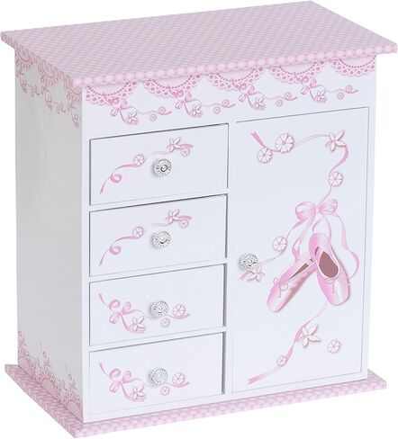 Mele & Co. Since 1912 Cora Original Twirling Blonde Hair Ballerina Pink Ballet Dancer Slippers White Painted Musical First Jewelry Box for Girls in Kuwait