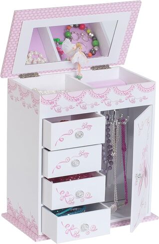 Mele & Co. Since 1912 Cora Original Twirling Blonde Hair Ballerina Pink Ballet Dancer Slippers White Painted Musical First Jewelry Box for Girls in Kuwait