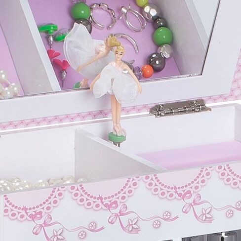Mele & Co. Since 1912 Cora Original Twirling Blonde Hair Ballerina Pink Ballet Dancer Slippers White Painted Musical First Jewelry Box for Girls in Kuwait