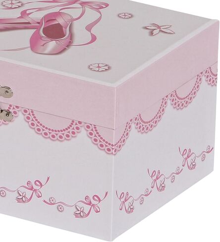 Mele & Co. Since 1912 Cora Original Twirling Blonde Hair Ballerina Pink Ballet Dancer Slippers White Painted Musical First Jewelry Box for Girls in Kuwait