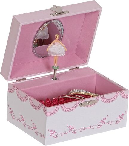 Mele & Co. Since 1912 Cora Original Twirling Blonde Hair Ballerina Pink Ballet Dancer Slippers White Painted Musical First Jewelry Box for Girls in Kuwait