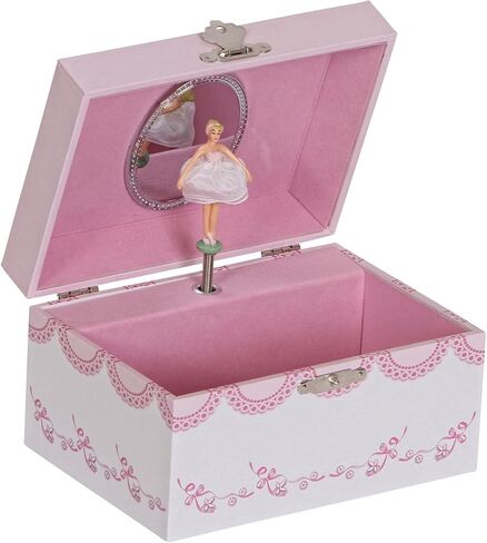 Mele & Co. Since 1912 Cora Original Twirling Blonde Hair Ballerina Pink Ballet Dancer Slippers White Painted Musical First Jewelry Box for Girls in Kuwait