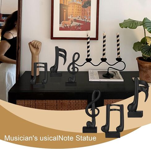 3 Pcs Music Note Sculptures,Handmade Modern Musical Decoration Table Centerpiece Statue for Piano Bookshelf Bathroom Music Room Coffee Table (Gold) in Saudi Arabia