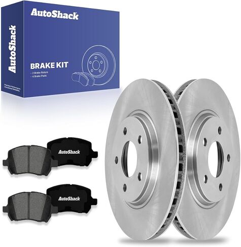 AutoShack Front Brake Rotors Premium Ceramic Brake Pads | Replacement for 2004-2012 Chevrolet Malibu 2008 Cobalt 2006-2010 Pontiac G6 2007-2009 G5 2007-2009 Saturn Aura 2.4L FWD | 6-PC Brake Kit in Saudi Arabia
