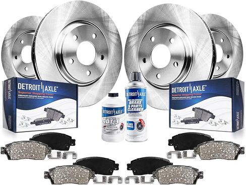Detroit Axle - Brake Kit for 04-17 Nissan Quest Brake Rotors Ceramic Brakes Pads 2004-2007 2008 2009 2010 2011 2012 2013 2014 2015 2016 2017 Replacement: 11.42" inch Front and 12.13" inch Rear Rotors in Saudi Arabia