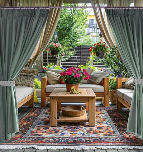 Farmhouse Curtain Tiebacks Boho, 2Pcs Grey Boho Curtain Ties Backs Lightweight & Handmade, Rustic Style Decorative Accessories for Home Office Bedroom Indoor & Outdoor, Grey in Kuwait