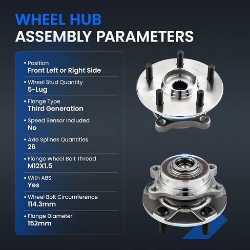 513439 Front Wheel Bearing and Hub Assembly Compatible with Toyota Camry 2018-2022, for Avalon 2021, Compatible with Lexus 2021-2023 ES250, L4 2.5L GAS, 5-Lug with ABS, 1PCS in Saudi Arabia