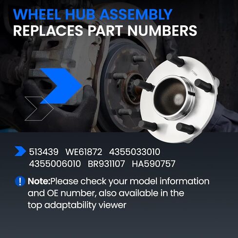 513439 Front Wheel Bearing and Hub Assembly Compatible with Toyota Camry 2018-2022, for Avalon 2021, Compatible with Lexus 2021-2023 ES250, L4 2.5L GAS, 5-Lug with ABS, 1PCS in Saudi Arabia