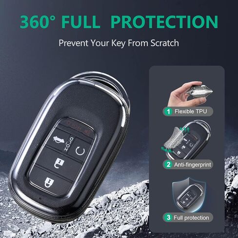 لغطاء مفتاح هوندا الشفاف غطاء حافظة مفتاح فوب من البولي يوريثان مناسب لهوندا سيفيك HRV CRV 2023 2022 ملحقات TPU 5 أزرار حافظة مفتاح بعيد حامي in Kuwait
