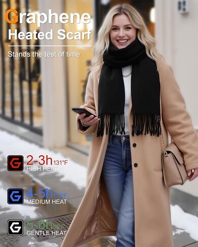 Wulcea الجرافين وشاح ساخن للنساء 5V2A 6000mAh شحن سريع بطارية ذات سعة كبيرة in Kuwait
