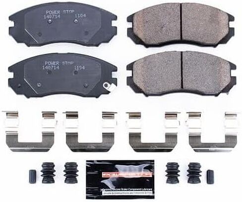Power Stop Z23-1104 Front Z23 Evolution Sport وسادات فرامل سيراميك مملوءة بألياف الكربون مع أجهزة لسيارة Hyundai Tiburon 2004-2008 [نموذج محدد] in Saudi Arabia