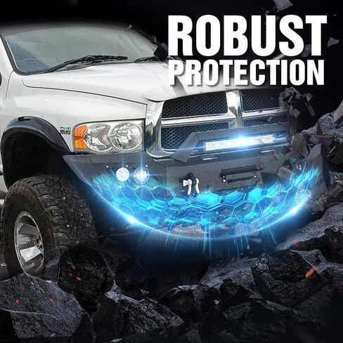 المصد الأمامي متوافق مع 2010-2023 Toyota 5th Gen 4Runner (غير مناسب 2010-2013 SR5) مصد للطرق الوعرة مع لوحة ونش، لوحة انزلاقية، 3 × مصابيح LED، دعامة لوحة ترخيص وحلقات على شكل حرف D (أسود) in Saudi Arabia