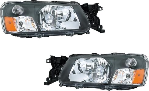 Silscvtt 1 Pair of Driver and Passenger Side Replacement for Subaru Forester 2003-2004 Black Housing Reflector Halogen Black Headlights Assembly in Saudi Arabia
