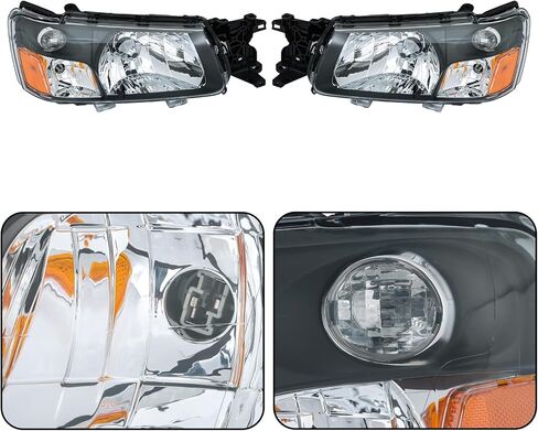 Silscvtt 1 Pair of Driver and Passenger Side Replacement for Subaru Forester 2003-2004 Black Housing Reflector Halogen Black Headlights Assembly in Saudi Arabia