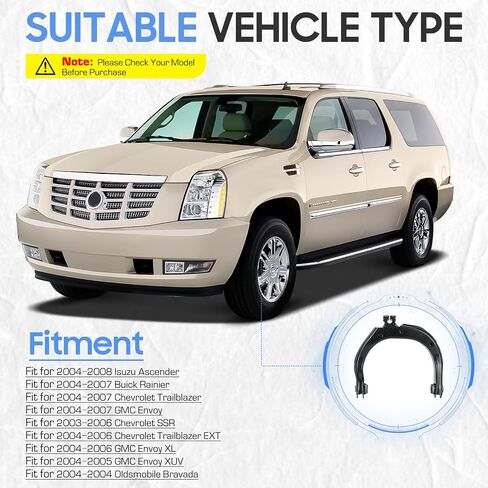 Front Control Arms Suspension Kit for 2004-2007 Chevrolet Trailblazer (EXT), 2004-2008 GMC Envoy XL XUV, 2004-2007 Buick Rainier, 2004-2008 Isuzu Ascender, 2005-2009 Saab 9-7X (16pc) in Saudi Arabia