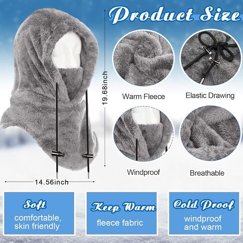 Winter Fleece Balaclava Ski Mask with Gloves Thermal Windproof Beanie Hat Balaclava Fleece Face Mask Touchscreen in Kuwait