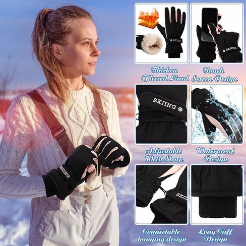 Winter Fleece Balaclava Ski Mask with Gloves Thermal Windproof Beanie Hat Balaclava Fleece Face Mask Touchscreen in Kuwait