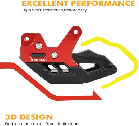 NICECNC Red Motorcycle Chain Guide Compatible with Beta 125RR 200RR 250/300 RR & XTrainer 350/390/400 RR 430/450/480 RR CNC Machined 450/525 RM 450/525 RS 525RS 2010-2025 See Fitment in Saudi Arabia