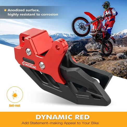 NICECNC Red Motorcycle Chain Guide Compatible with Beta 125RR 200RR 250/300 RR & XTrainer 350/390/400 RR 430/450/480 RR CNC Machined 450/525 RM 450/525 RS 525RS 2010-2025 See Fitment in Saudi Arabia