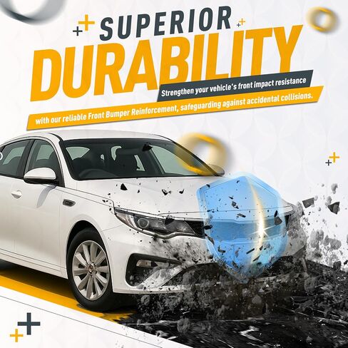 KUAFU Front Bumper Reinforcement Impact Bar Compatible with 2016-2018 Kia Optima Korea Built Vehicle w/Standard Type Bumper Cover Replacement for 64900D4100 KI1006185 Bumper Face Cross Member Steel in Saudi Arabia