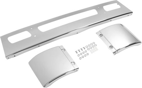 المصد الأمامي KUAFU متوافق مع International WorkStar 7300 7400 7500 7600 7700 HV507 ث/فتحات إضاءة الضباب كروم فولاذي 3 قطعة in Saudi Arabia