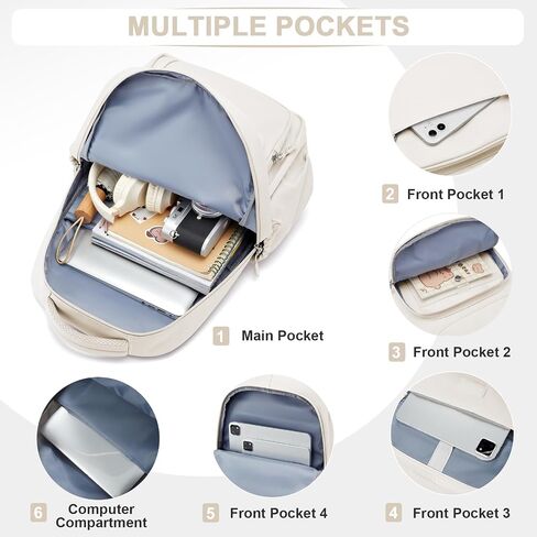 Cute School Backpack for Teens Girls Boys Waterproof School Bag Basic Backpack for College Students Multi Pocket Backpack Lightweight Casual Daypack Backpacks for Women Men（Green） in Saudi Arabia