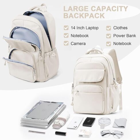 Cute School Backpack for Teens Girls Boys Waterproof School Bag Basic Backpack for College Students Multi Pocket Backpack Lightweight Casual Daypack Backpacks for Women Men（Green） in Saudi Arabia