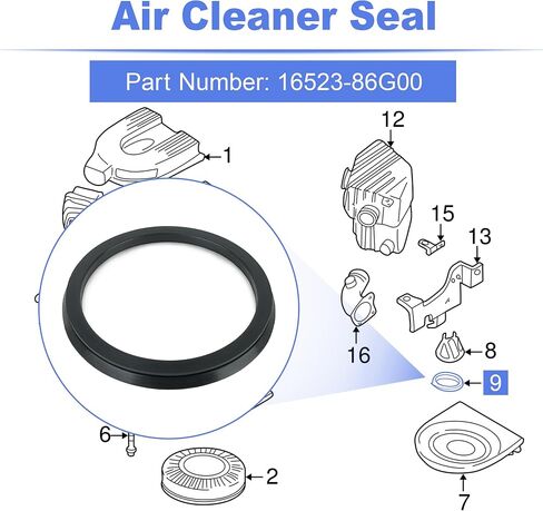 Lower Air CLeaner Filter Cover Seal 16523-86G00 Compatible with Nissan Frontier, Xterra, Hardbody Pickup (D21,D21U) 4 Cyl 2.4L Engine in Saudi Arabia