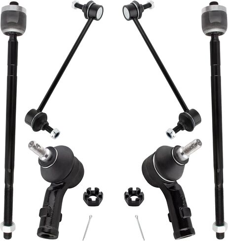 BOXI (Set of 6) 2x Front Stabilizer Sway Bar End Links + 2x Front Outer Tie Rod End Links + 2x Front Inner Tie Rod End Links Fit for Ford Focus 2002 2003 2004 SVT Models | EV461 ES3587 ES3588 K80066 in Saudi Arabia