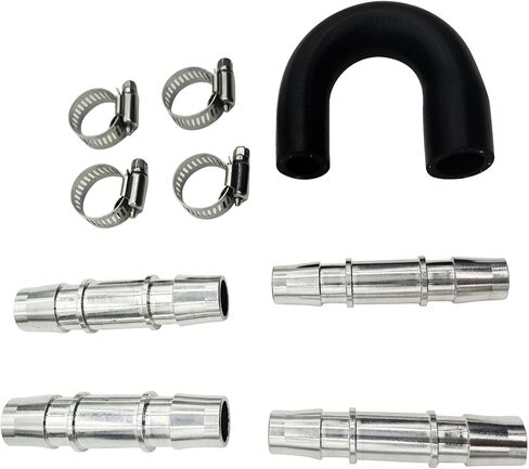 626-001 Upgrade Aluminum Engine Heater Core Bypass Kit with 5/8" 3/4" Hose Compatible with Most Common Heater Hoses in Saudi Arabia