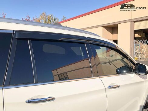 Replacement for 2016-2022 Honda Pilot | EOS Visors JDM Mugen Tape-On Style Smoke Tinted Side Vents Window Deflectors Rain Guard DWV-V78 in Saudi Arabia