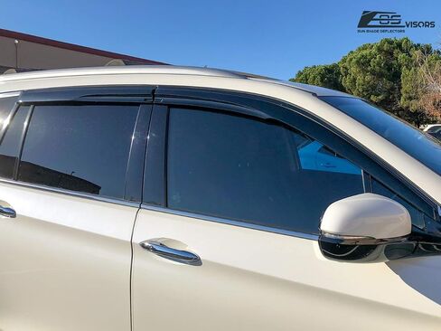 Replacement for 2016-2022 Honda Pilot | EOS Visors JDM Mugen Tape-On Style Smoke Tinted Side Vents Window Deflectors Rain Guard DWV-V78 in Saudi Arabia