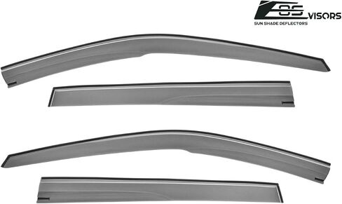 Replacement for 2016-2022 Honda Pilot | EOS Visors JDM Mugen Tape-On Style Smoke Tinted Side Vents Window Deflectors Rain Guard DWV-V78 in Saudi Arabia