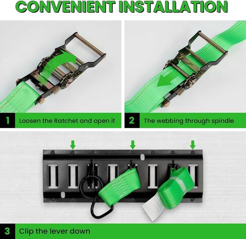 E Track Tie-Down Rail Kit, Trailer Tie Downs, 31 Pcs Set Etrack kit, 4 Rails, 4 Rope Tie Offs, 4 O Ring Anchors, 2 10ft Straps, Securing Accessories for Garages, Vans, Trailers, Cargo, and Motorcycle in Saudi Arabia