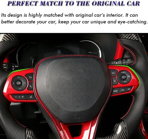 BOYOUS 3PCS ABS Molding Trim Sticker Cover Auto Accessories Interior Decoration for Toyota RAV4 2019 2020 2021 2022 2023 2024 2025, Not Fit Rav4 Prime (Bright Red) in Kuwait