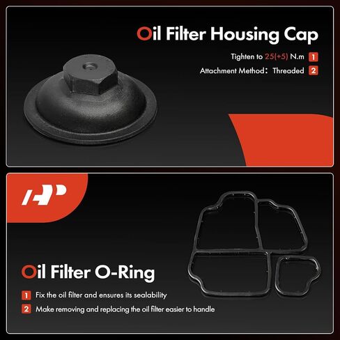 A-Premium Engine Oil Cooler and Oil Filter Housing, Compatible with Volkswagen Passat 2012 2013 2014, L4 2.0L, Turbocharged - Replace 03L115389B, 03L117021B in Saudi Arabia