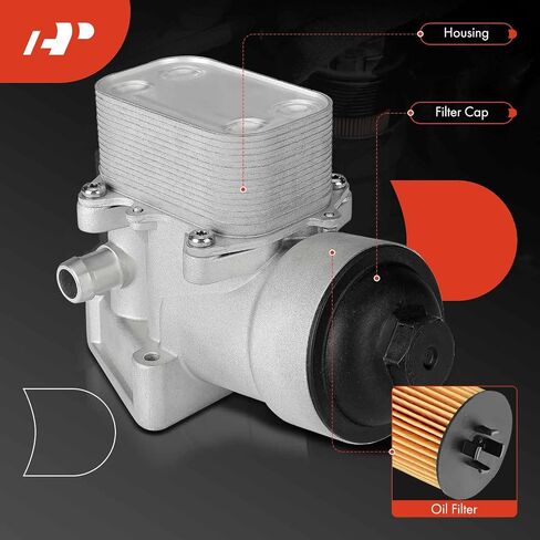 A-Premium Engine Oil Cooler and Oil Filter Housing, Compatible with Volkswagen Passat 2012 2013 2014, L4 2.0L, Turbocharged - Replace 03L115389B, 03L117021B in Saudi Arabia