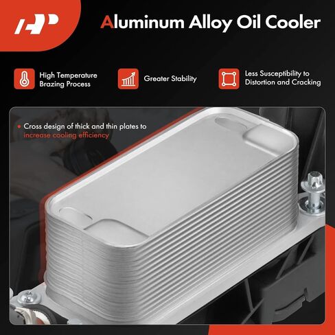 A-Premium Engine Oil Cooler and Oil Filter Housing, Compatible with Volkswagen Passat 2012 2013 2014, L4 2.0L, Turbocharged - Replace 03L115389B, 03L117021B in Saudi Arabia