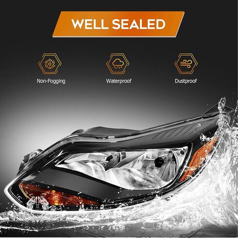 Headlight Assembly Compatible with for ford for Explorer 2016-2017 Passenger Side Black Housing Clear Lens FB5Z13008B FO2519130 in Kuwait