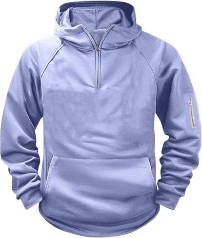 DASAYO Boys Zip Up Hoodie Long Sleeve Hooded Sweatshirt Plain Half Zip Pullover For Teens Fall Kids Clothes in Kuwait