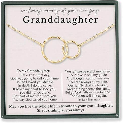 HOPE LOVE SHINE Sympathy Gift for Loss of Granddaughter - Remembrance, Bereavement, Memorial Necklace, Jewelry 16+2" in Saudi Arabia