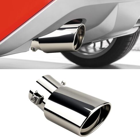 Universal Chrome Exhaust Tips, 2.5 Inch to 3.3 Inch Stainless Steel Car Exhaust Tip, Adjustable Car Muffler Tip Decorative Car Exhaust Tips Car Straight Pipe Exhaust Kit(Silver) in Kuwait
