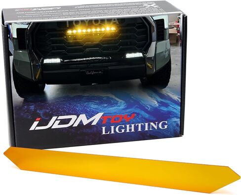 عدسة فلتر صفراء انتقائية 2500K من iJDMTOY، متوافقة مع Toyota 2022-up Tundra، 2023-up Sequoia TRD Pro OEM Grille Lightbar (تصميم غير دائم، سهل الارتداء والخلع) in Saudi Arabia