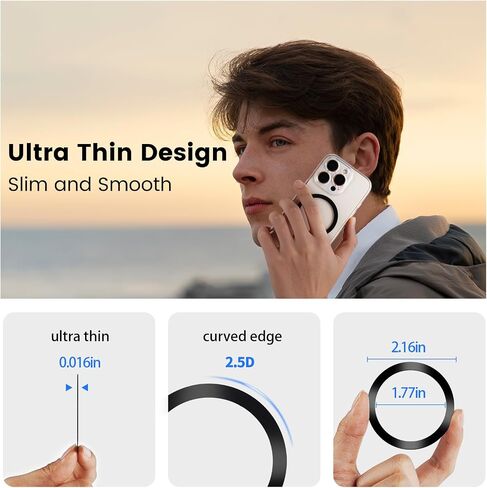 4 Black Compatible with MagSafe Ring Sticker,Upgrade Case to MagSafe,Universal Magnetic Wireless Charger Metal Ring Conversion Kit for iPhone16/15/14/13/12,GalaxyS23/22/21,Google Pixel8/7/6/5Series in Saudi Arabia