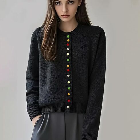 Cashmere Sweaters for Women Button Down Cardigans Soft Cozy Lightweight Wool Knit Tops 2025 Fall Winter Clothing in Saudi Arabia