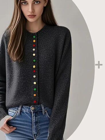 Cashmere Sweaters for Women Button Down Cardigans Soft Cozy Lightweight Wool Knit Tops 2025 Fall Winter Clothing in Saudi Arabia
