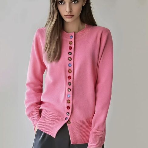 Cashmere Sweaters for Women Button Down Cardigans Soft Cozy Lightweight Wool Knit Tops 2025 Fall Winter Clothing in Saudi Arabia